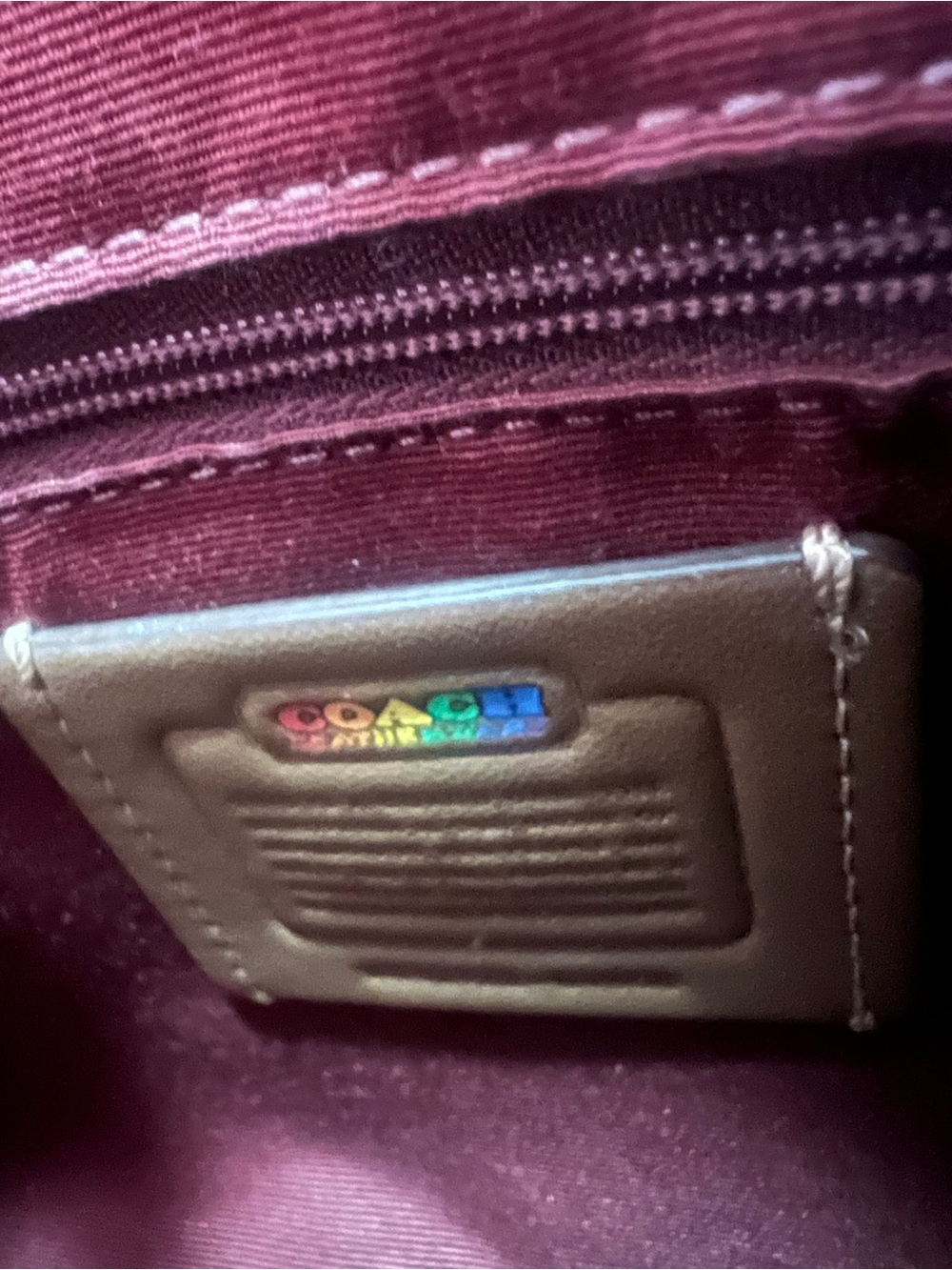 Coach Rainbow Logo Leather Rowan Purse - Picture 3 of 10